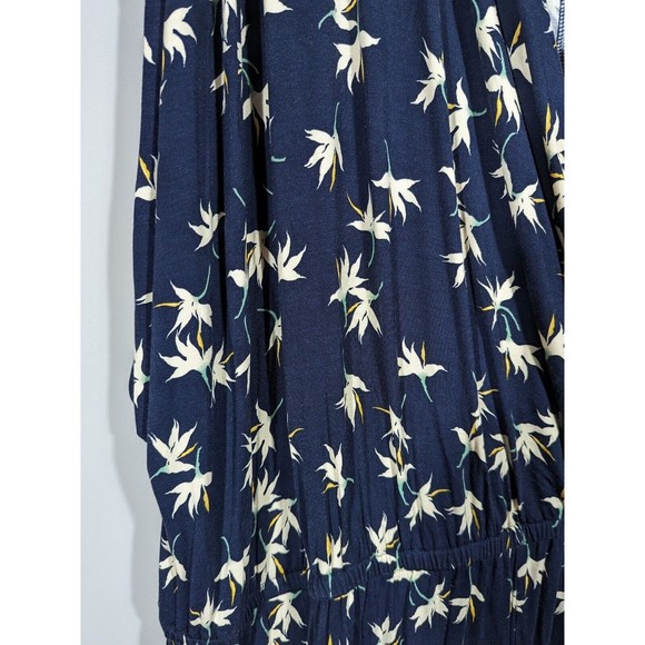 New Lane Bryant Navy Floral Faux Wrap Romper Plus Size Woman 34/36 - Picture 7 of 8